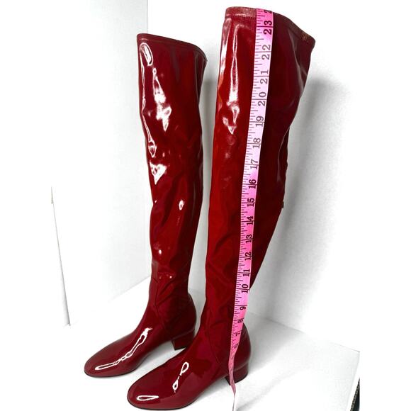 Valentino Garavani Atelier Patent Leather Over-The-Knee Boots Red boots sz 36 - Picture 9 of 9